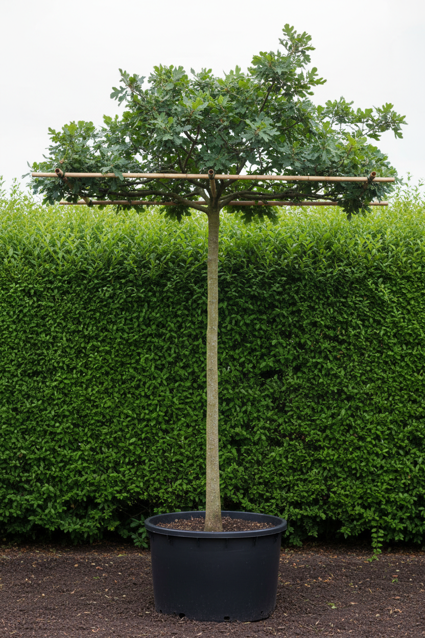 Quercus eik als dakvorm met bamboeframe