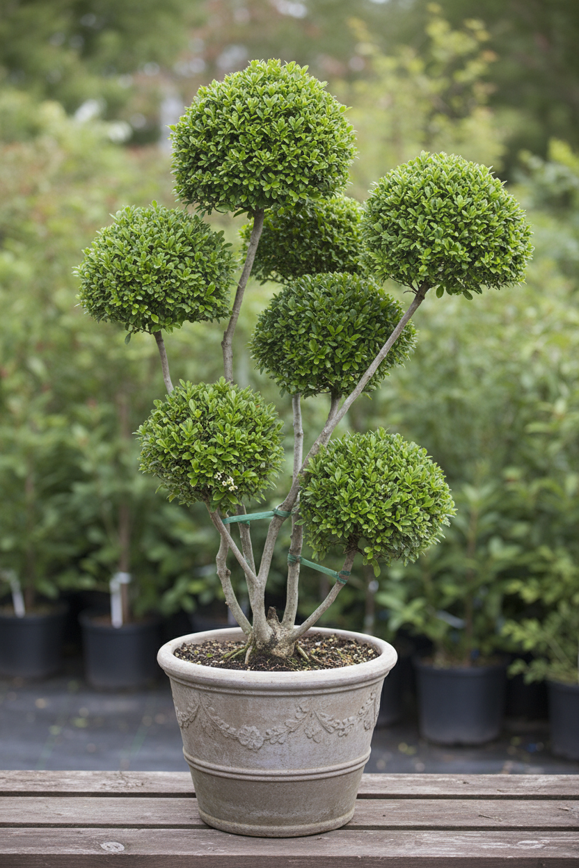Ligustrum liguster bonsai multi-stam pompom vorm