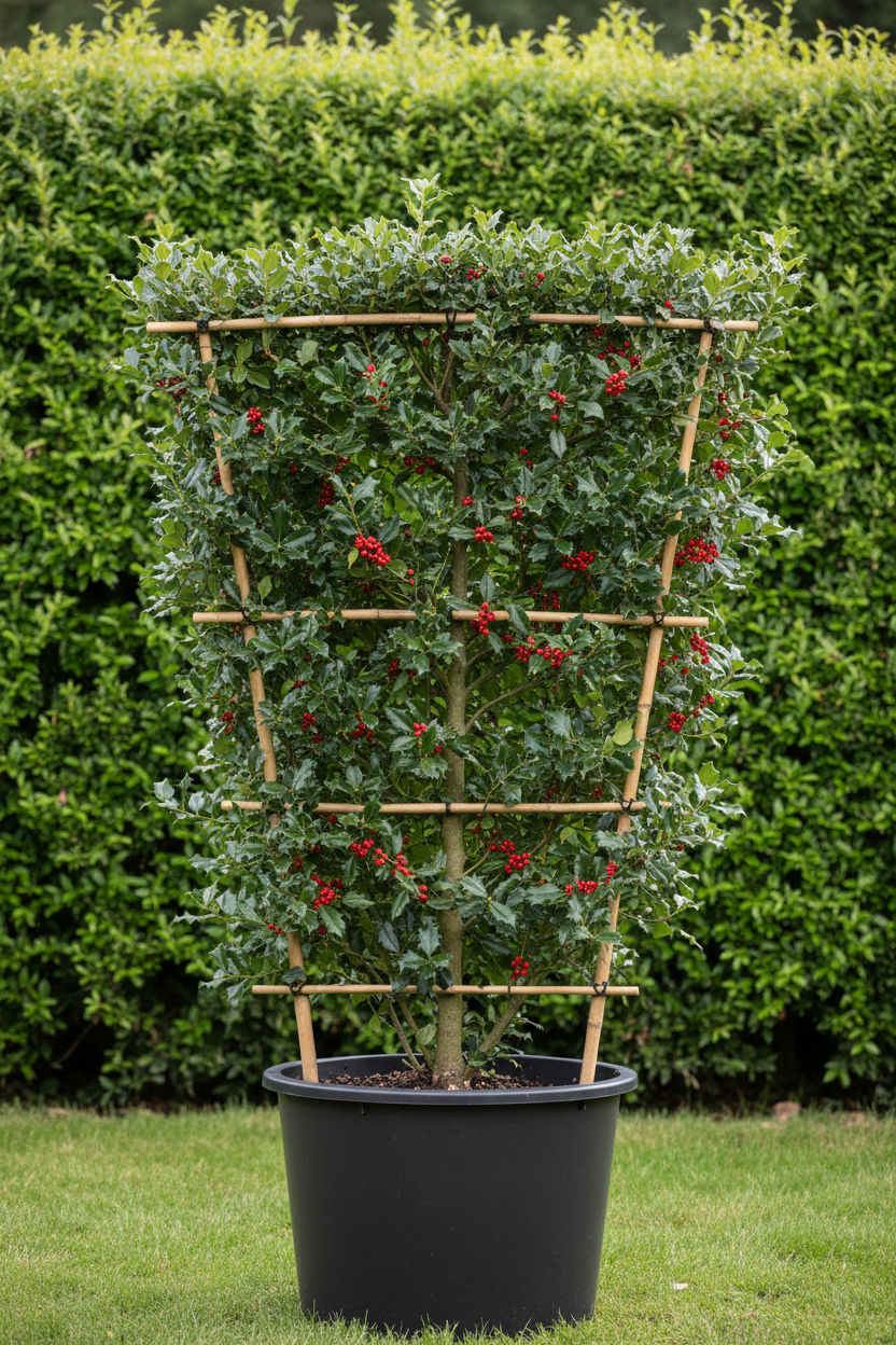 Ilex aquifolium hulst als dak- en leivorm